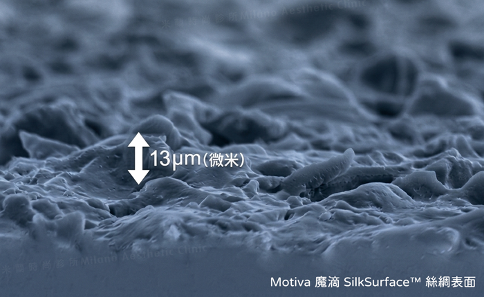 魔滴　SilkSurface表面奈米級紋路：僅有 13微米（µm）