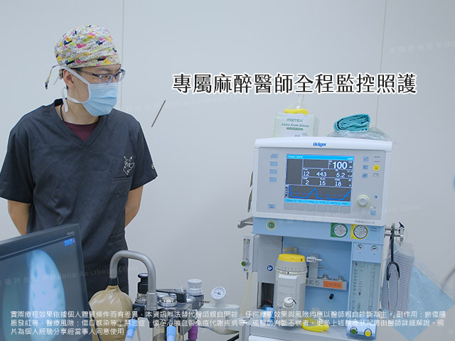 專屬麻醉醫師全程監控照護